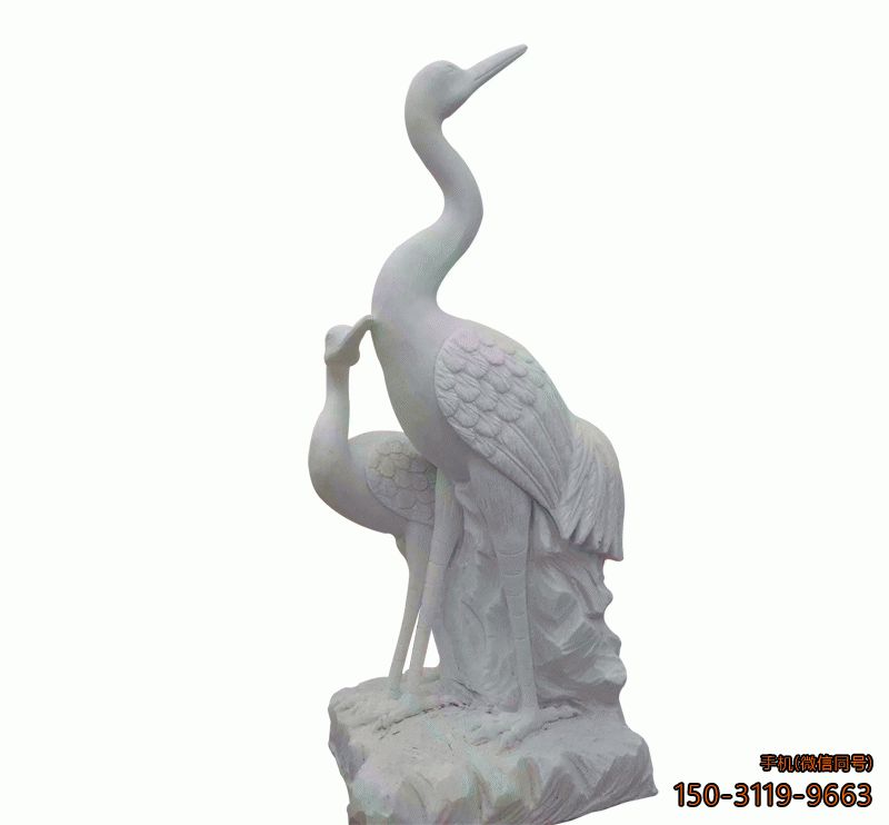 漢白玉仙鶴_園林公園動(dòng)物景觀(guān)石雕雕塑