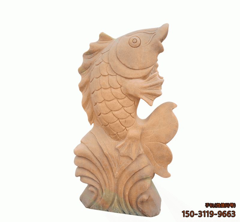 砂巖石雕魚_廣場動(dòng)物景觀石雕雕塑