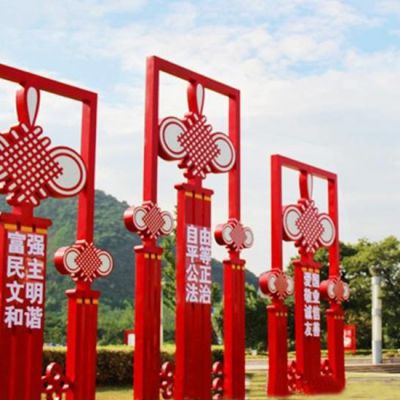 不銹鋼抽象中國(guó)結(jié)雕塑有什么寓意？