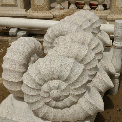 石雕海螺，砂巖雕刻石材海螺雕塑