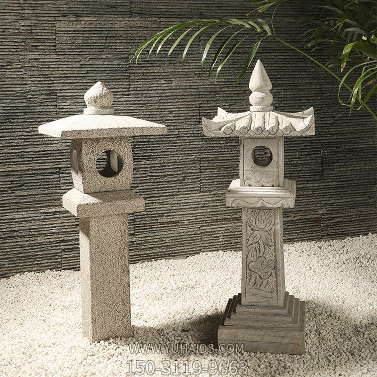 仿古石燈，中式古建裝飾燈柱雕塑