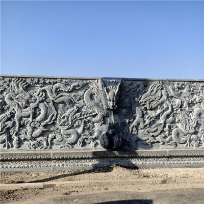 青石九龍壁大型寺廟、廣場影壁墻