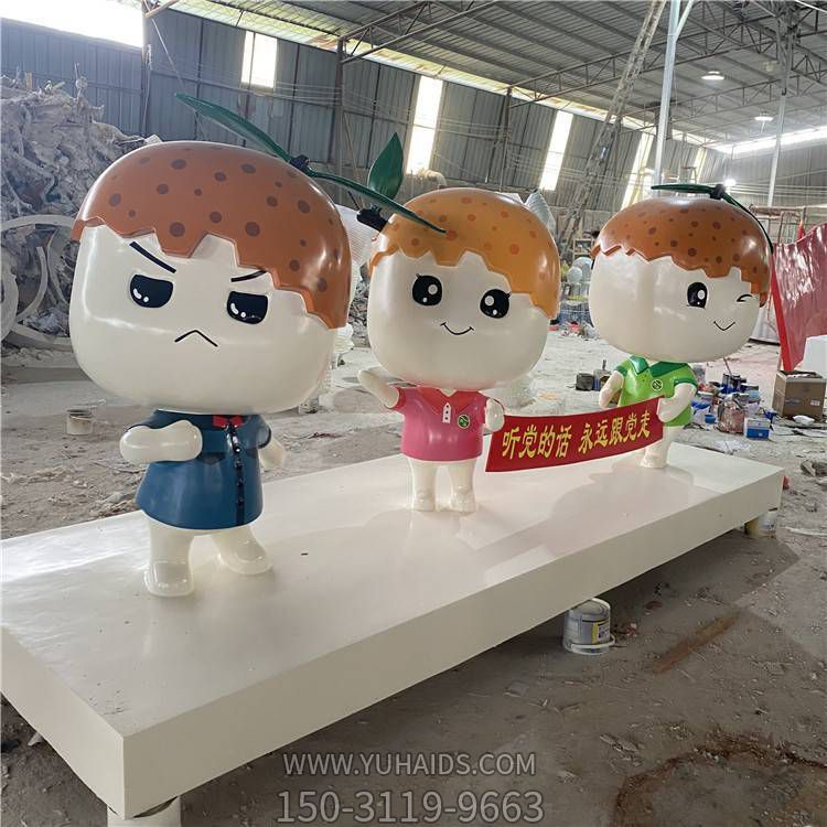 玻璃鋼卡通戶(hù)外園林景觀人物公仔擺件雕塑