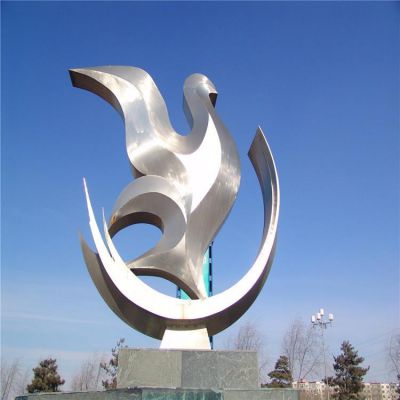 戶(hù)外抽象不銹鋼鏡面景觀雕塑擺件