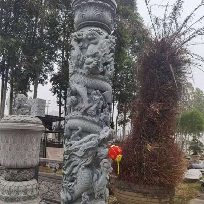 盤龍柱，青石石雕龍柱子