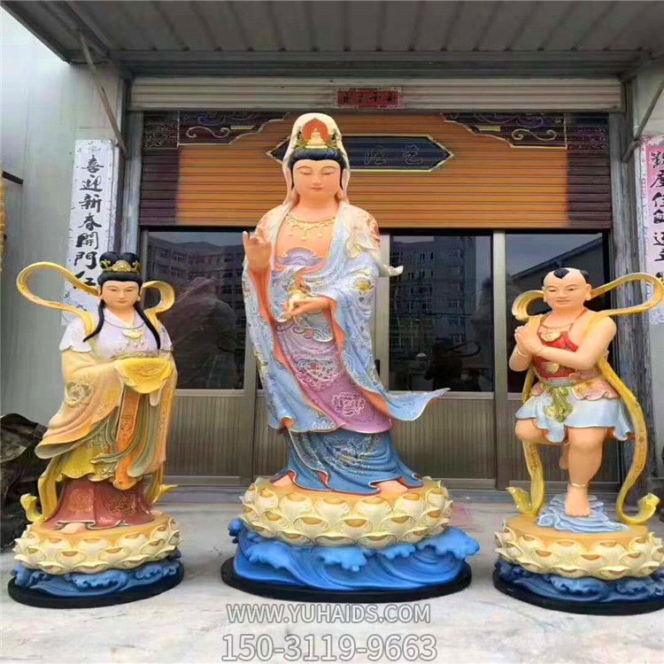 景區(qū)大型供奉佛像樹(shù)脂彩繪觀音雕塑