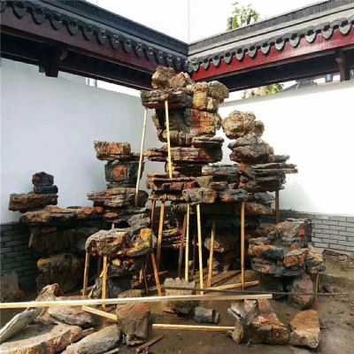 庭院疊石假山，千層石奇石庭院假山制作