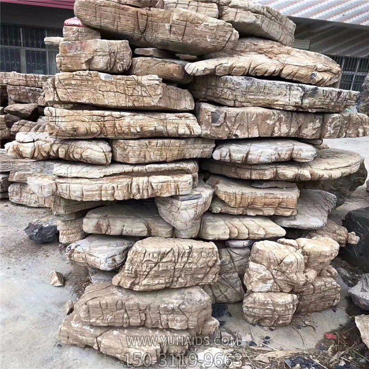 龜紋石天然原石假山石材 戶外小區(qū)別墅門(mén)口擺件雕塑