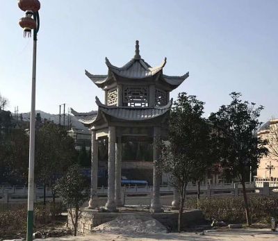 村莊戶(hù)外景觀雙層鏤空仿古建涼亭休息座椅石雕