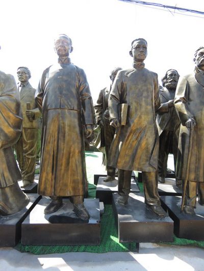 戶(hù)外景區(qū)街道玻璃鋼仿銅人物景觀