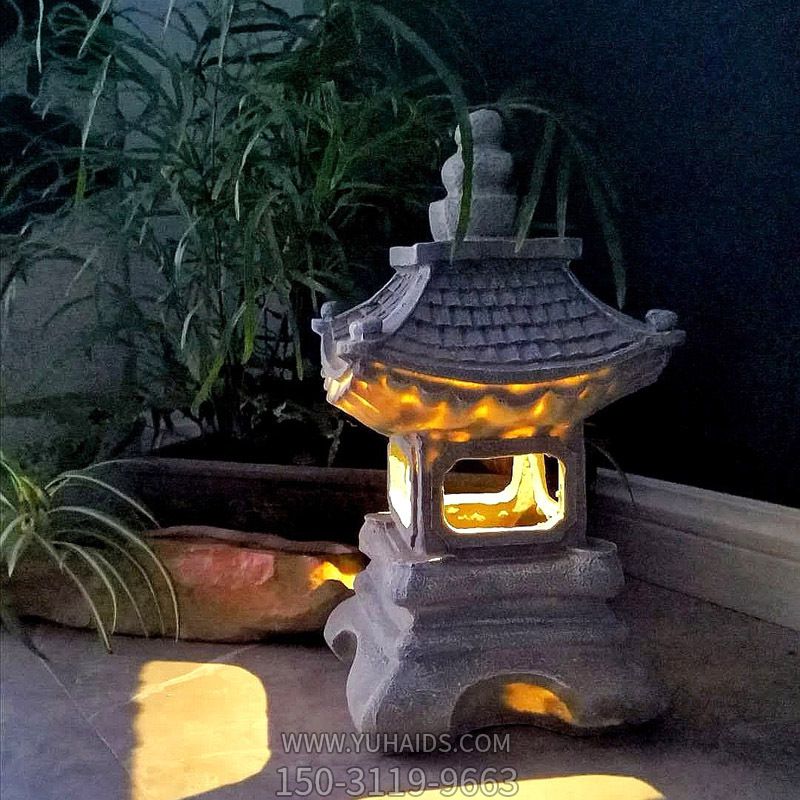 戶外落地日式庭院裝飾宮燈室內創(chuàng)意擺件禪觀雕塑