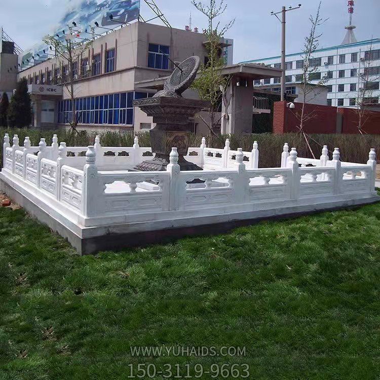 漢白玉天然石雕刻校園廣場(chǎng)升旗臺(tái)圍欄欄桿雕塑