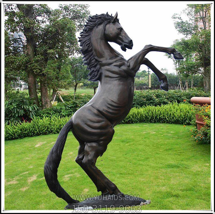 玻璃鋼立馬，仿銅馬兒雕塑