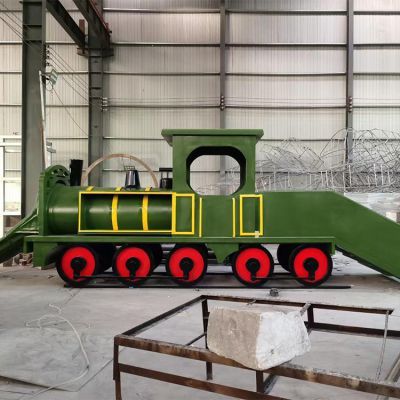 戶(hù)外仿真不銹鋼火車(chē)雕塑 游樂(lè)場(chǎng)公園兒童游具