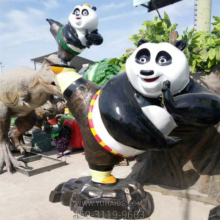 戶(hù)外公園大型功夫熊貓園林景觀雕塑