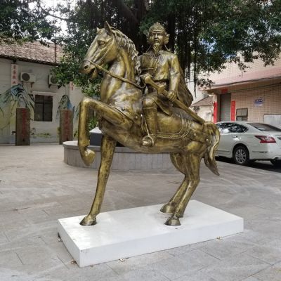 古代將軍，騎馬人物銅雕