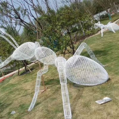 不銹鋼螞蟻，鐵藝網(wǎng)格螞蟻景觀擺件