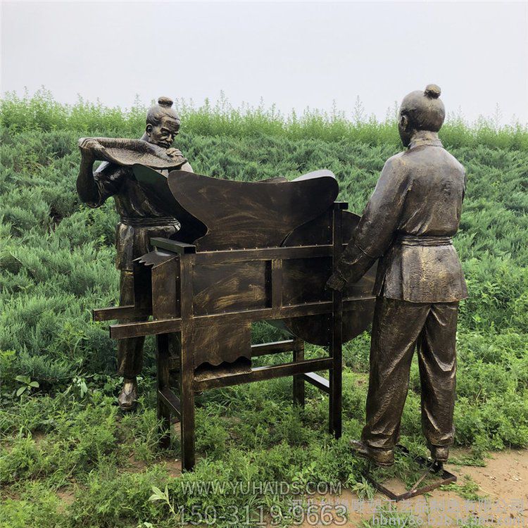 南方收糧工具吹風機雕塑，可吹去糧食中的麥殼雜草等較輕的異物