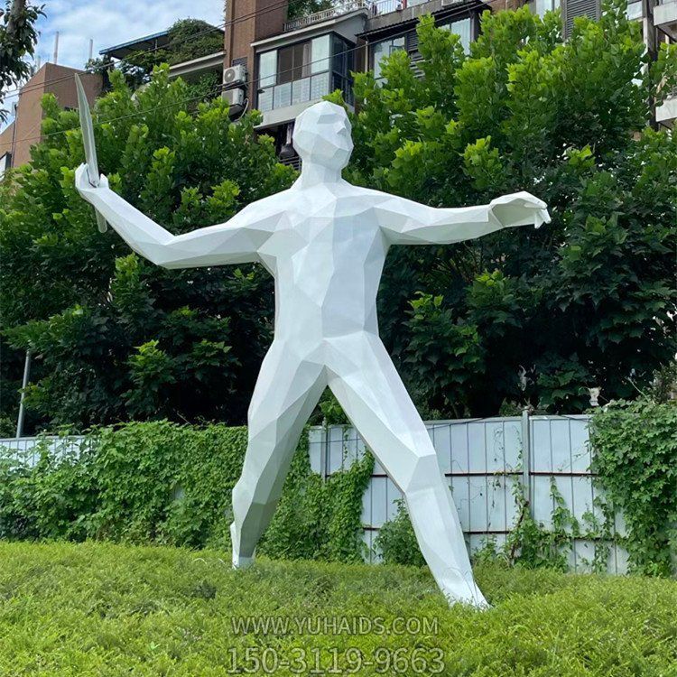 擲標(biāo)槍，玻璃鋼抽象運(yùn)動(dòng)人物雕塑