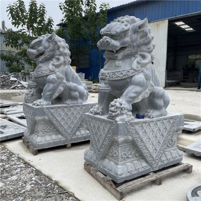 青石大獅子，2米5高大門鎮(zhèn)宅石雕獅子