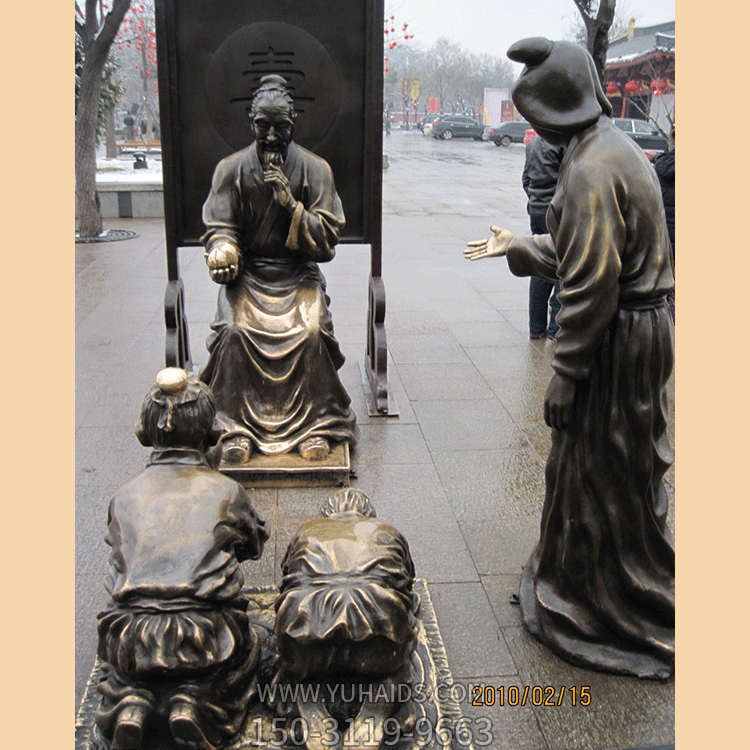 拜壽銅雕，中國(guó)傳統(tǒng)風(fēng)俗文化情景雕塑