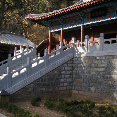 石雕欄桿，寺廟臺階欄桿扶手