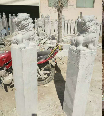 獅子栓馬柱，古建園林拴馬樁