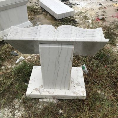 石雕書，漢白玉展開的書本