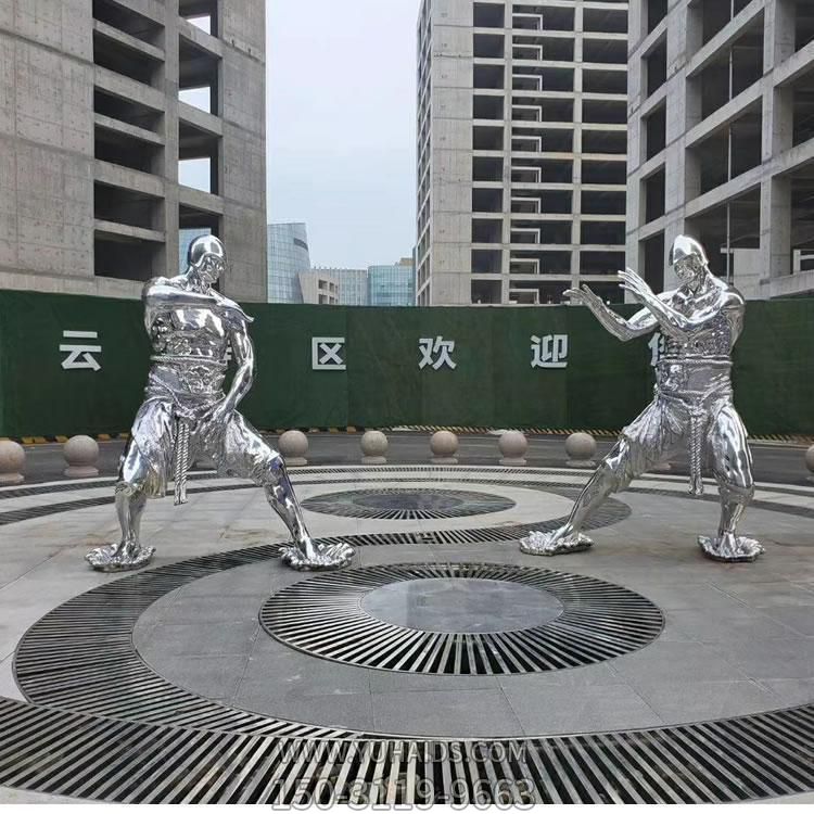 不銹鋼鏡面抽象摔跤運(yùn)動(dòng)人物雕塑小區(qū)廣場擺件
