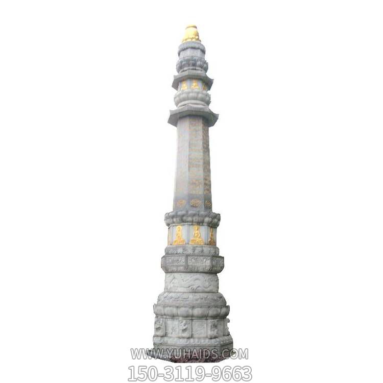 石雕經(jīng)幢，寺廟經(jīng)幢石刻雕塑