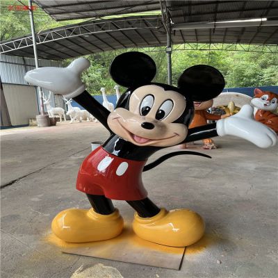 米老鼠玻璃鋼卡通人物雕塑，幼兒園游樂(lè)園動(dòng)漫人物擺件