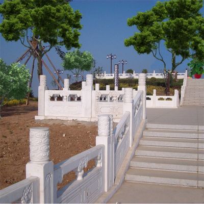 公園景點樓梯臺階大理石雕刻鏤空防護(hù)扶手欄桿
