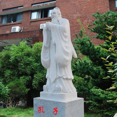 校園孔子像，漢白玉大理石石刻孔子
