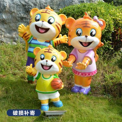 玻璃鋼卡通老虎，彩繪老虎