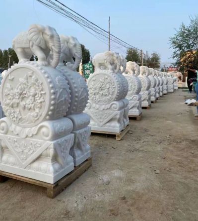 青石石雕園林大型戶外庭院門(mén)口一對(duì)鎮(zhèn)宅抱鼓石