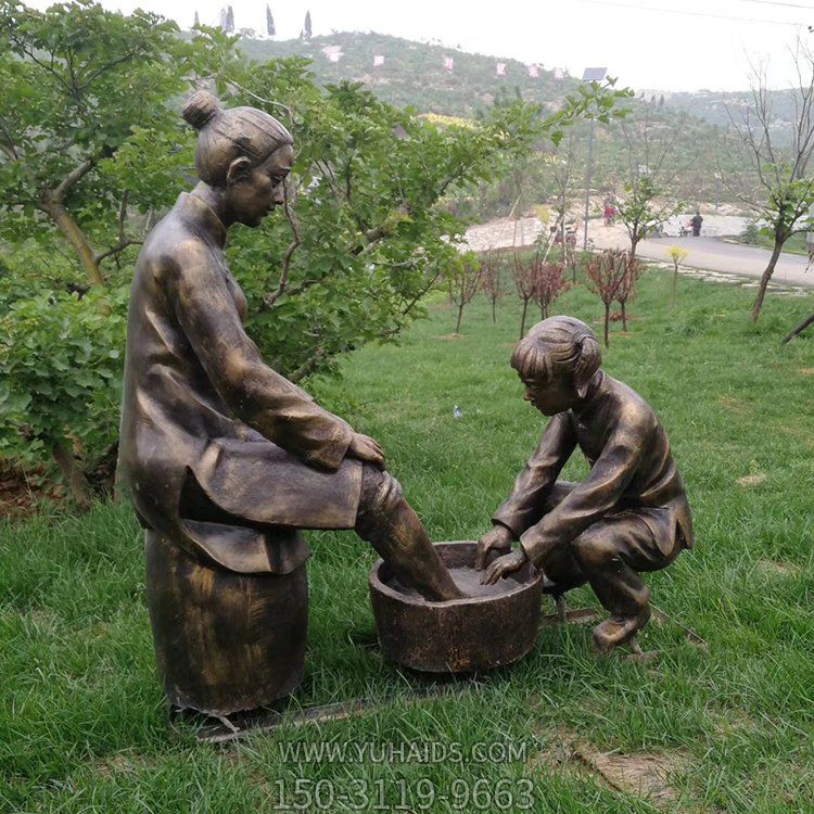 給媽媽洗腳，中國傳統(tǒng)禮儀，孝道主題人物雕塑