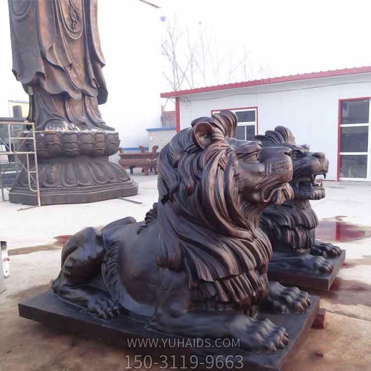 玻璃鋼大型仿真動(dòng)物戶外廣場獅子雕塑