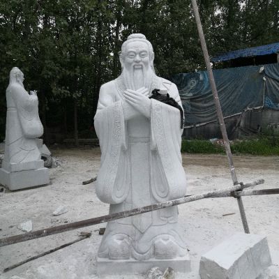 孔子石雕像，漢白玉大理石石雕孔圣人