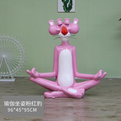 公園、商廈卡通粉紅豹玻璃鋼彩繪創(chuàng)意雕塑