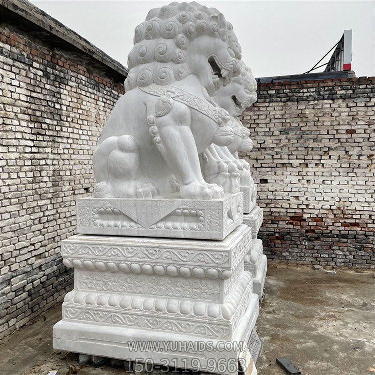 2米8高石獅子，漢白玉天安門獅子傳統(tǒng)造型雕塑