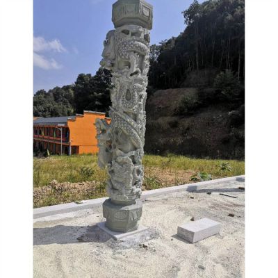 大理石石雕戶(hù)外園林景觀龍柱雕塑