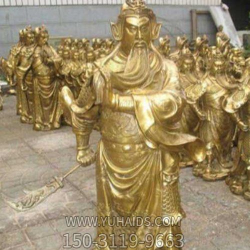 企業(yè)寺廟擺放銅關公佛像雕塑擺件