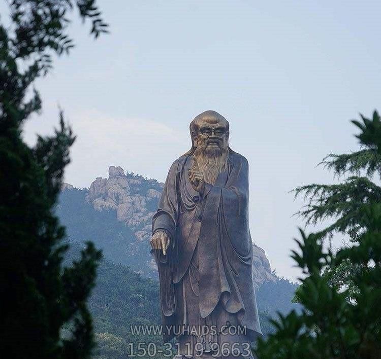 戶外大型鑄銅老子雕像，仿古做舊古代名人擺件雕塑