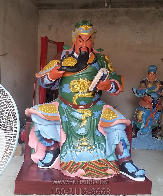 玻璃鋼彩繪大型景區(qū)景觀關公雕塑