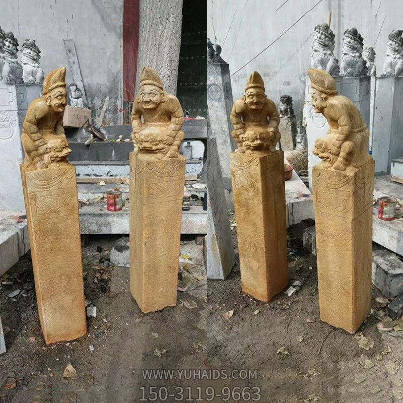 人物浮雕做舊仿古庭院門(mén)前擺放拴馬柱擺件 人物浮雕做舊仿古庭院門(mén)前擺放拴馬柱擺件
