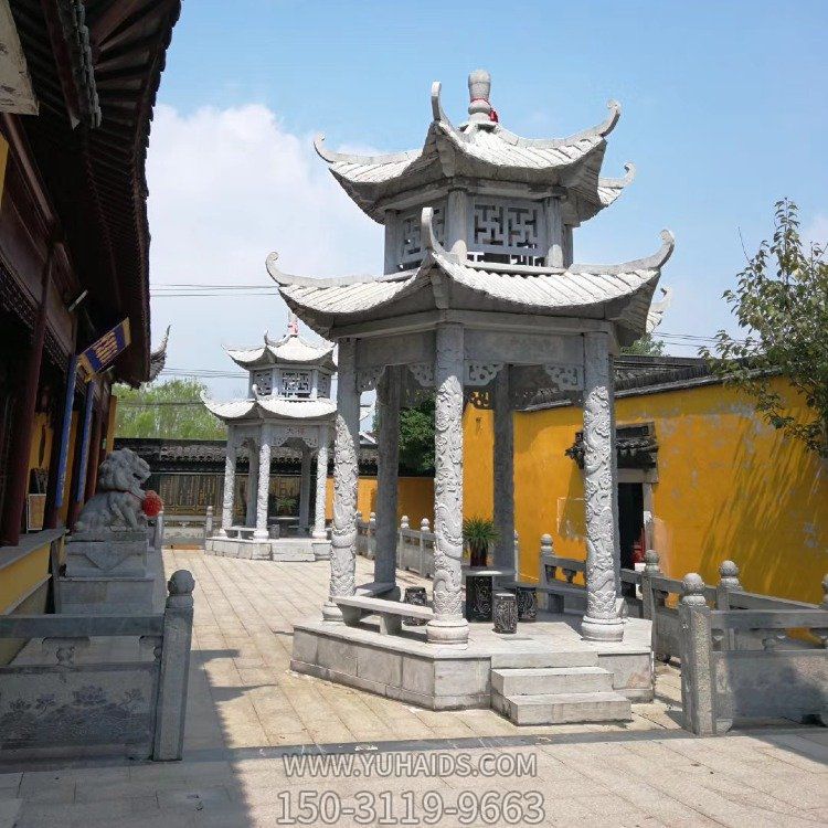 寺院擺放仿古建筑青石雕刻二層中式?jīng)鐾さ袼?>
                                <h2>寺院擺放仿古建筑青石雕刻二層中式?jīng)鐾さ袼?參數(shù)說(shuō)明</h2>
                                                                        <table>
                                      <tr>
                                        <th>產(chǎn)品標(biāo)題</th>
                                        <td>寺院擺放仿古建筑青石雕刻二層中式?jīng)鐾さ袼?/td>
                                      </tr>
                                      <tr>
                                        <th>發(fā)布時(shí)間</th>
                                        <td>2023-06-08 14:00</td>
                                      </tr>
                                      <tr>
                                        <th>價(jià)格</th>
                                        <td><span>電話咨詢</td>
                                      </tr>
                                                                              <tr>
                                          <th>雕刻內(nèi)容</th>
                                          <td>涼亭</td>
                                        </tr>
                                                                              <tr>
                                          <th>制作材質(zhì)</th>
                                          <td>石雕、青石、石雕</td>
                                        </tr>
                                                                              <tr>
                                          <th>其他</th>
                                          <td>仿古</td>
                                        </tr>
                                                                          </table>
                                <h2>寺院擺放仿古建筑青石雕刻二層中式?jīng)鐾さ袼?詳細(xì)說(shuō)明</h2>
                                <p>玉海雕塑是一家綜合性的雕塑公司，擁有多款寺院擺放仿古建筑青石雕刻二層中式?jīng)鐾さ袼苣Ｐ?，可加工定制多種寺院擺放仿古建筑青石雕刻二層中式?jīng)鐾さ袼埽С植馁|(zhì)、樣式、風(fēng)格、尺寸大小等方面的調(diào)整修改定制。我們所加工制作的寺院擺放仿古建筑青石雕刻二層中式?jīng)鐾さ袼苜|(zhì)優(yōu)價(jià)廉，遍布全國(guó)多個(gè)省市地區(qū)，想要了解更多案例圖片，請(qǐng)電話或微信咨詢。材質(zhì)、大小、樣式等都可以按需定制，還可根據(jù)您提供給的寺院擺放仿古建筑青石雕刻二層中式?jīng)鐾さ袼軜訄D進(jìn)行制作！如有相關(guān)需求，歡迎致電（微信同號(hào)）：<span>150-3119-9663</span></p>
                                                                <div   class=