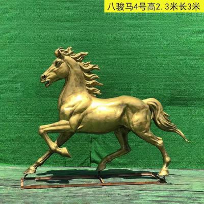 奔馬雕塑，玻璃鋼仿銅馬兒雕塑
