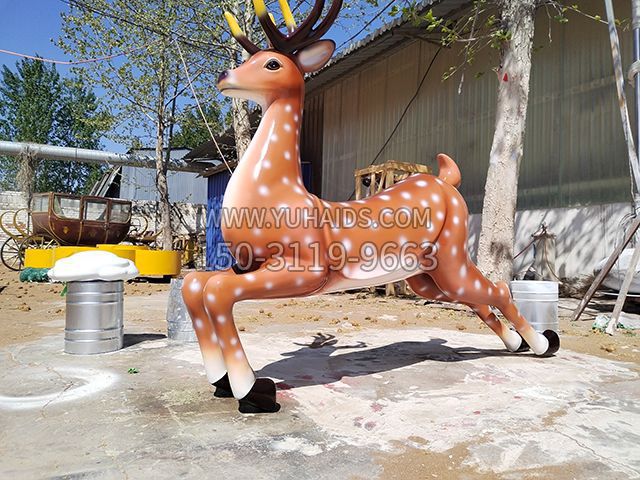 玻璃鋼仿真梅花鹿雕塑擺件