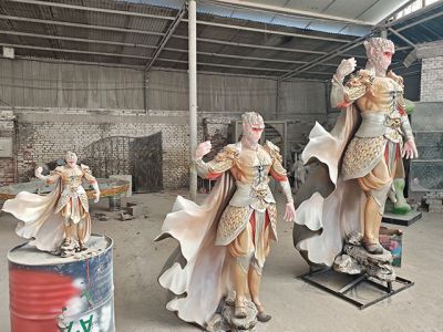 站姿豎棍齊天大圣雕塑