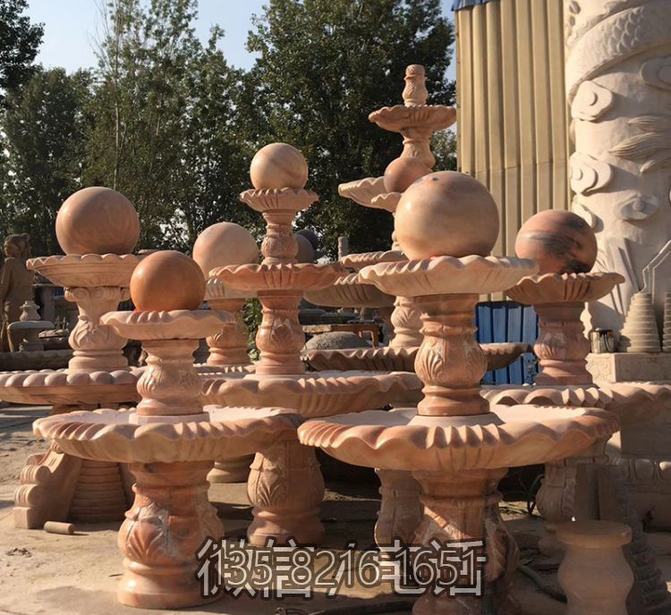 小型風(fēng)水球石雕水缽擺件